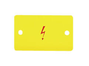 Protective warning marker; with high-voltage symbol; for 3 terminal blocks; yellow