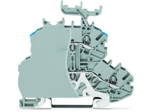 Double-deck terminal block; Shield/through terminal block; Shield/L; with marker carrier; for DIN-rail 35 x 15 and 35 x 7.5; 1 mm²; Push-in CAGE CLAMP®; 1,00 mm²; gray