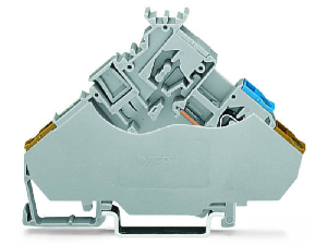 2-conductor actuator terminal block; with colored conductor entries; 2.5 mm²; CAGE CLAMP®; 2,50 mm²; gray