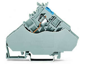 2-conductor actuator supply terminal block; with colored conductor entries; 2.5 mm²; CAGE CLAMP®; 2,50 mm²; gray