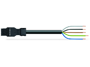 pre-assembled connecting cable; Eca; Socket/open-ended; 5-pole; Cod. A; H05VV-F 5G 1.5 mm²; 1 m; 1,50 mm²; black