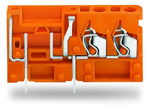 Stackable 2-conductor PCB terminal block; with fuse mounting; 2.5 mm²; Pin spacing 5.08 mm; 1-pole; CAGE CLAMP®; 2,50 mm²; orange