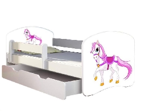 Patut Tineret MyKids Poney cu Sertar si Saltea 140x70