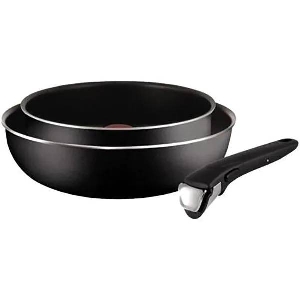 Set wok + cratita 24 cm Tefal Ingenio Essential L2009102, maner detasabil