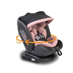 Scaun Auto Rotativ 360 grade cu Isofix 0-36 kg, Pilot Pink