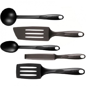 Set 5 ustensile pentru bucatarie Tefal Bienvenue, plastic, negru