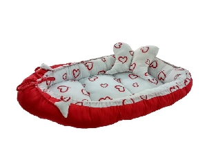 MyKids Baby Nest 2 Piese Inimi Rosii