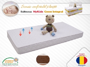 Saltea MyKids Fibra De Cocos Integral 140x70x10 Husa Microfibra Matlasata 00080629