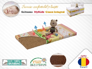 Saltea MyKids Fibra De Cocos Integral 120x60x06 Husa Bumbac Imprimat 00086775