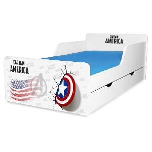 Pat copii Captain America 2-12 ani cu sertar - PC-P-SRT-CPT-80