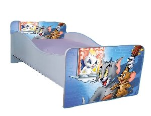 Pat personalizat cu Tom si Jerry 160x80 cu saltea inclusa fara sertar PTV2122