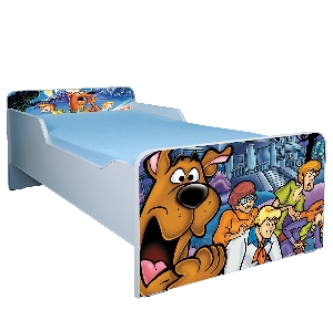 Patut Scooby Doo pentru copii 2-8 ani cu sertar si saltea 140x70 - PTV1996