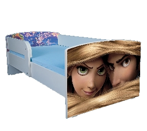 Pat personalizat Rapunzel cu saltea si sertar incluse 160x80 PTV1831