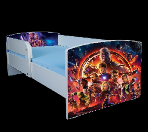 Patut Eroi Avengers 2-12 ani cu Saltea Inclusa 160x80 cm, Fara sertar PTV1696