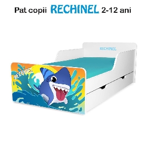 Pat copii Rechinel 2-12 ani cu sertar - PC-P-REC-SRT-80