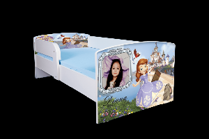 Patut personalizat printesa Sofia 2 cu sertar si saltea inclusa 160x80 cm ptv2814