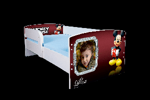 Pat cu Mickey Mouse cu saltea inclusa 140x70 cm, fara sertar ptv2795