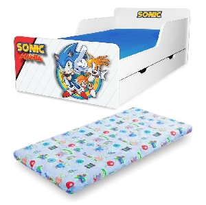 Pat Copii Sonic 2-12 Ani Cu Sertar Si Saltea din lana Pc-p-mk-srt-son-80