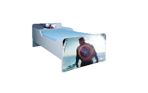 Patut Captain America pentru baieti 130x60 cm cu sertar ptv3302