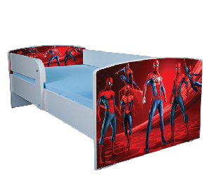 Patut baieti Spiderman 3 cu saltea 130x60, varianta fara sertar ptv3434