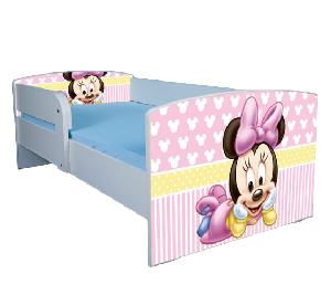 Pat fetite 2-6 ani Minnie 2 -cu saltea 130x60 cm si cu sertar ptv3423