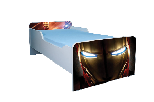 Pat Iron man 130x60 pentru baieti, varianta cu sertar ptv3300