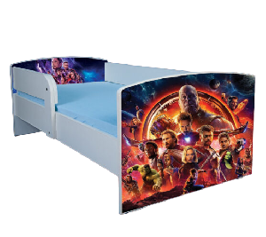 Pat Avengers pentru baieti 2-6 ani 130x60 cm fara sertar ptv3365