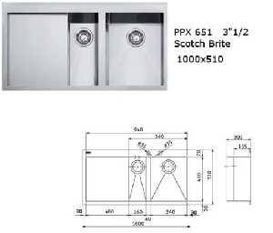 Chiuveta incorporabila Franke PLANAR ZERO PPX 651