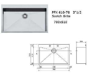 Chiuveta incorp Franke PLANAR ZERO PPX 610-78