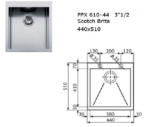 Chiuveta incorp Franke PLANAR ZERO PPX 610-44