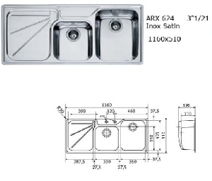 Chiuveta incorporabila Franke DESIGN PLUS ARX 624