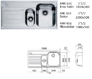 Chiuveta incorporabila Franke ARMONIA AMX 651