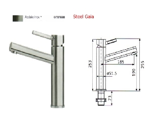 Baterie de bucatarie Franke Steel Gaia