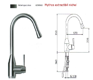 Baterie de buc Franke Mythos extractibil