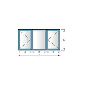 Tamplarie PVC 3 canate 2 mobile 1 fix