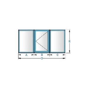 Tamplarie PVC 3 canate 1 mobil 2 fixe