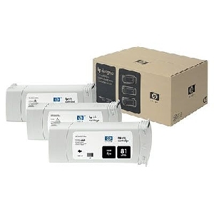 HP Cartus Cerneala HP 81 Negru - pachet 3 unitati