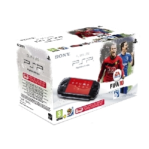 Consola Sony PSP Negru, Joc FIFA 2010, Wrist Strap, Sticker