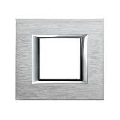 Placa ornament 2 module Brushed Chrome Bticino Axolute