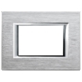 Placa ornament 3 module Brushed Chrome Bticino Axolute