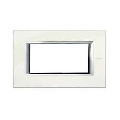 Placa ornament 4 module White Limoges Bticino