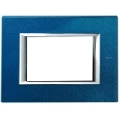 Placa ornamnet 3 module Blue Meissen Bticino Axolute