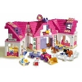 Set constructie Unico PLus Hello Kitty Casuta mare cu ferma 136 piese SOLUN8667