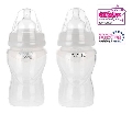 Set 2 biberoane integral din silicon moale Vital Baby Airflow - 250ml 0 luni+