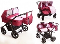 Carucioare gemeni 3 in 1 Mystroll Twins 2014 Pinkberry - BBC1029G