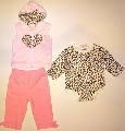 Set hainute bebeluse cu imprimeu cu animal print - 14775A