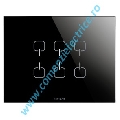 PLACA (RAMA) GEWISS CHORUS ICE TOUCH KNX, 6 SIMBOLURI, NEGRU