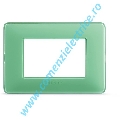 PLACA (RAMA) ORNAMENT BTICINO MATIX, 3 MODULE, VERDE OPAL