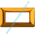 PLACA (RAMA) ORNAMENT BTICINO MATIX, 4 MODULE, AURIU SATINAT