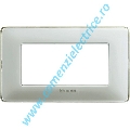 PLACA (RAMA) ORNAMENT BTICINO MATIX, 4 MODULE, ICE (GHEATA)